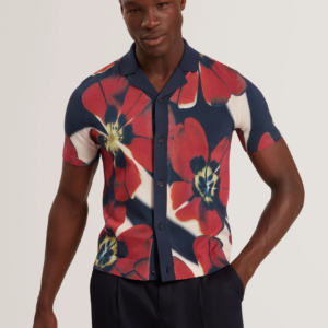 Print Knitted Short Sleeve Shirt